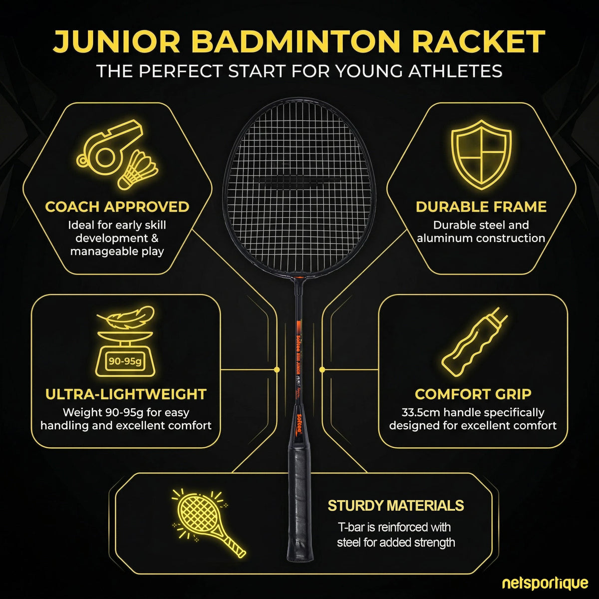 Set di 10 racchette da badminton junior - Ideale per migliorare il gioco