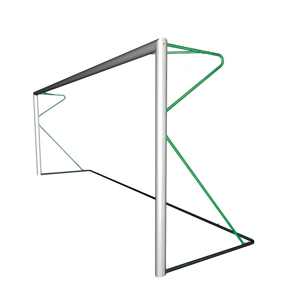 Transportable 8-a-side football goal aluminium with net - 6m x 2.1m - 80mm Powershot