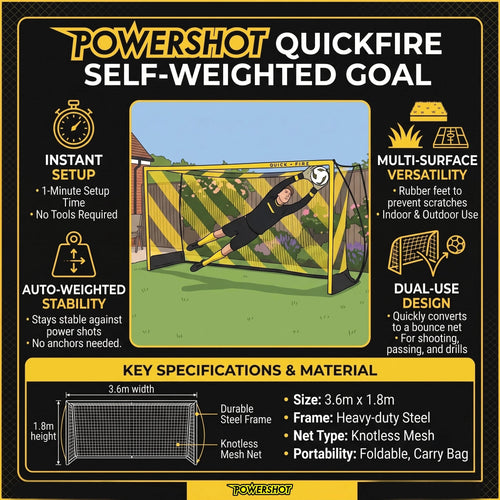 PORTA DA CALCIO QUICKFIRE 3,6 x 1.8 m