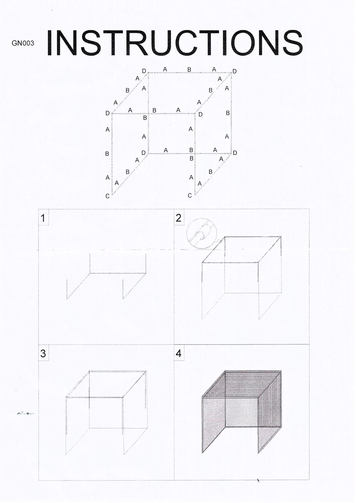 Gabbia per Allenamento Golf 3 x 3 x 3 m