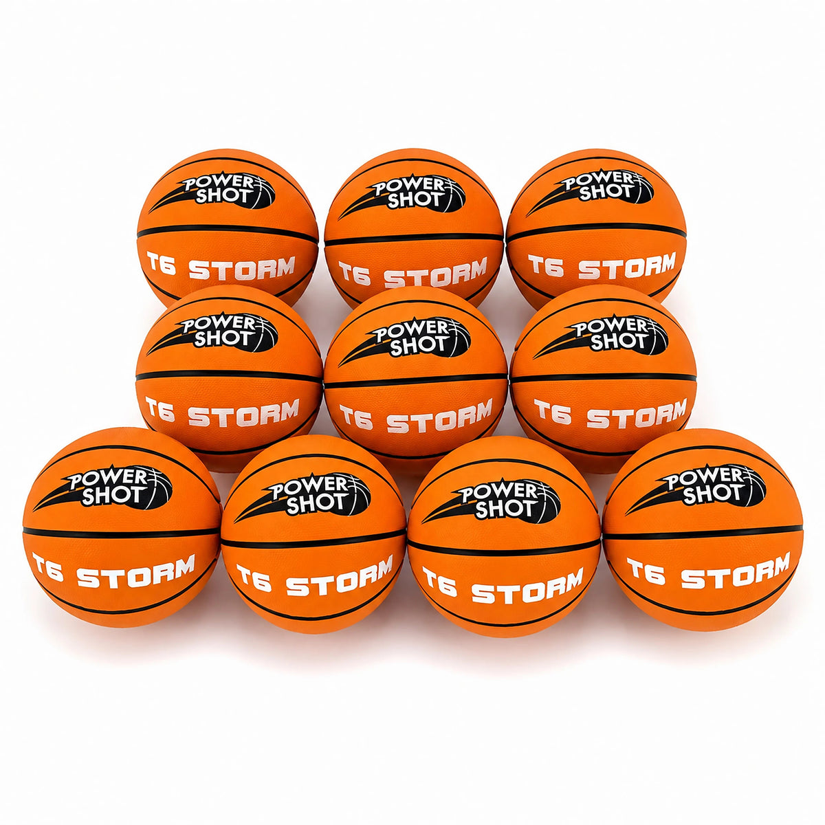 Set di 10 palloni da basket Storm T6 - Pompa e borsa in OMAGGIO