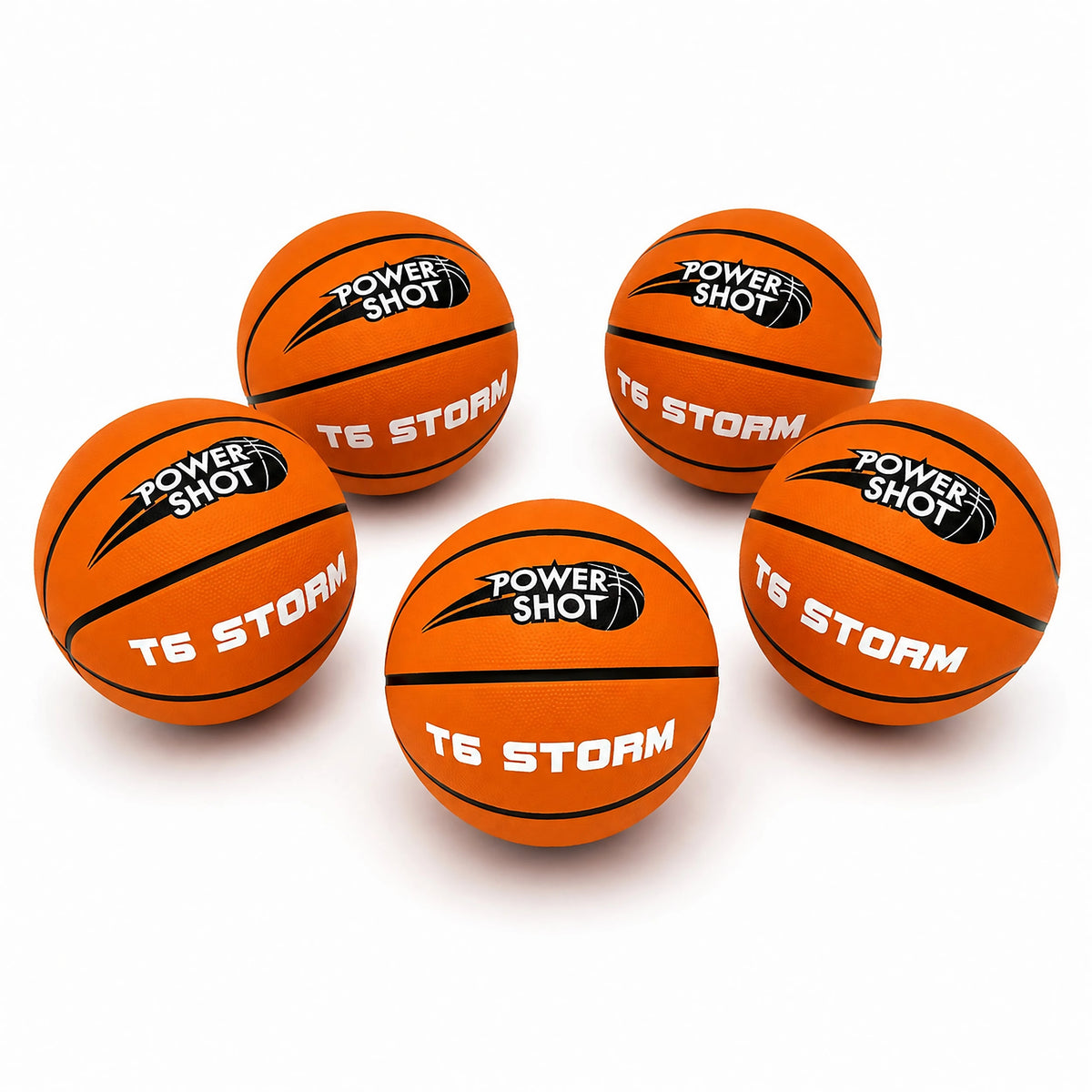Set di 5 palloni da basket Storm T6 - pompa e borsa di stoccaggio in omaggio