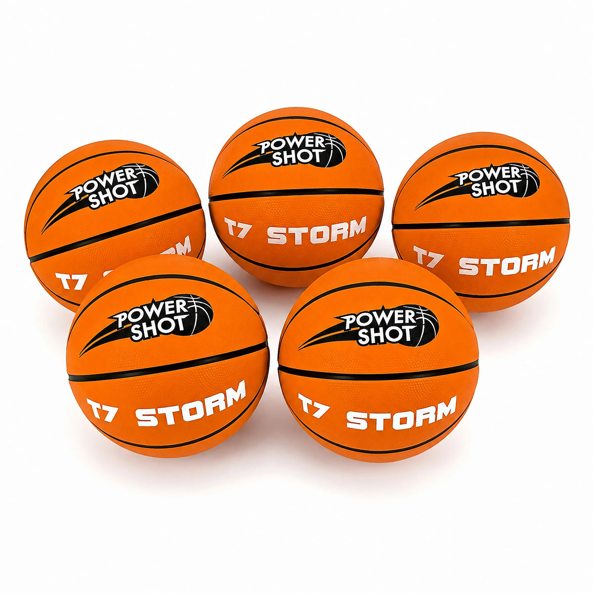 Set di 5 palloni da basket Storm T7 - pompa e borsa di stoccaggio in omaggio