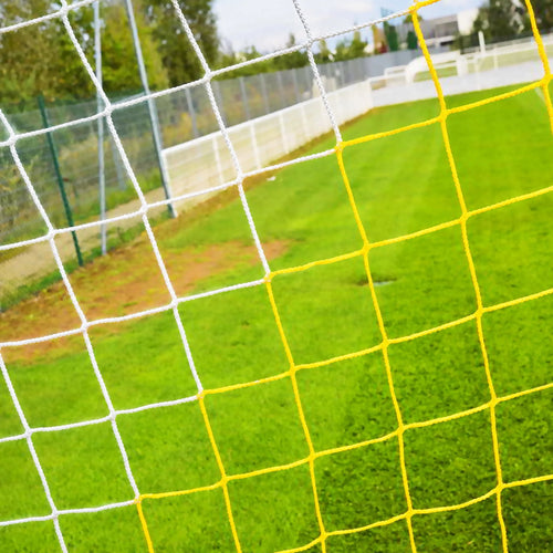 Rete da Calcio bicolore (7,32 x 2,44 x 0,90 x 2m) - Bianco/Giallo