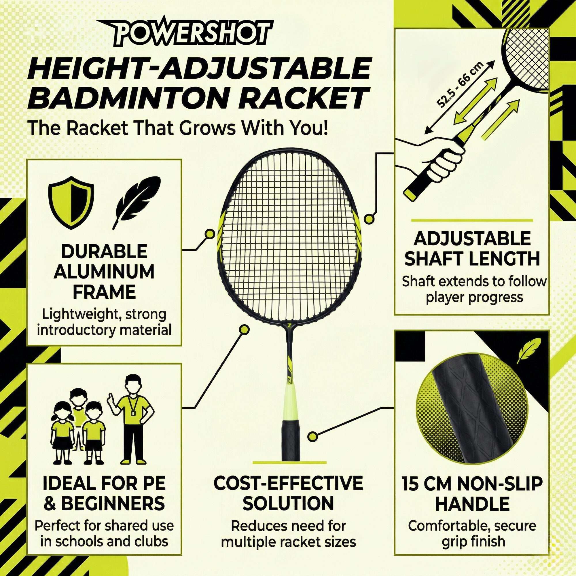 Image du produit : Racchetta da badminton regolabile in altezza