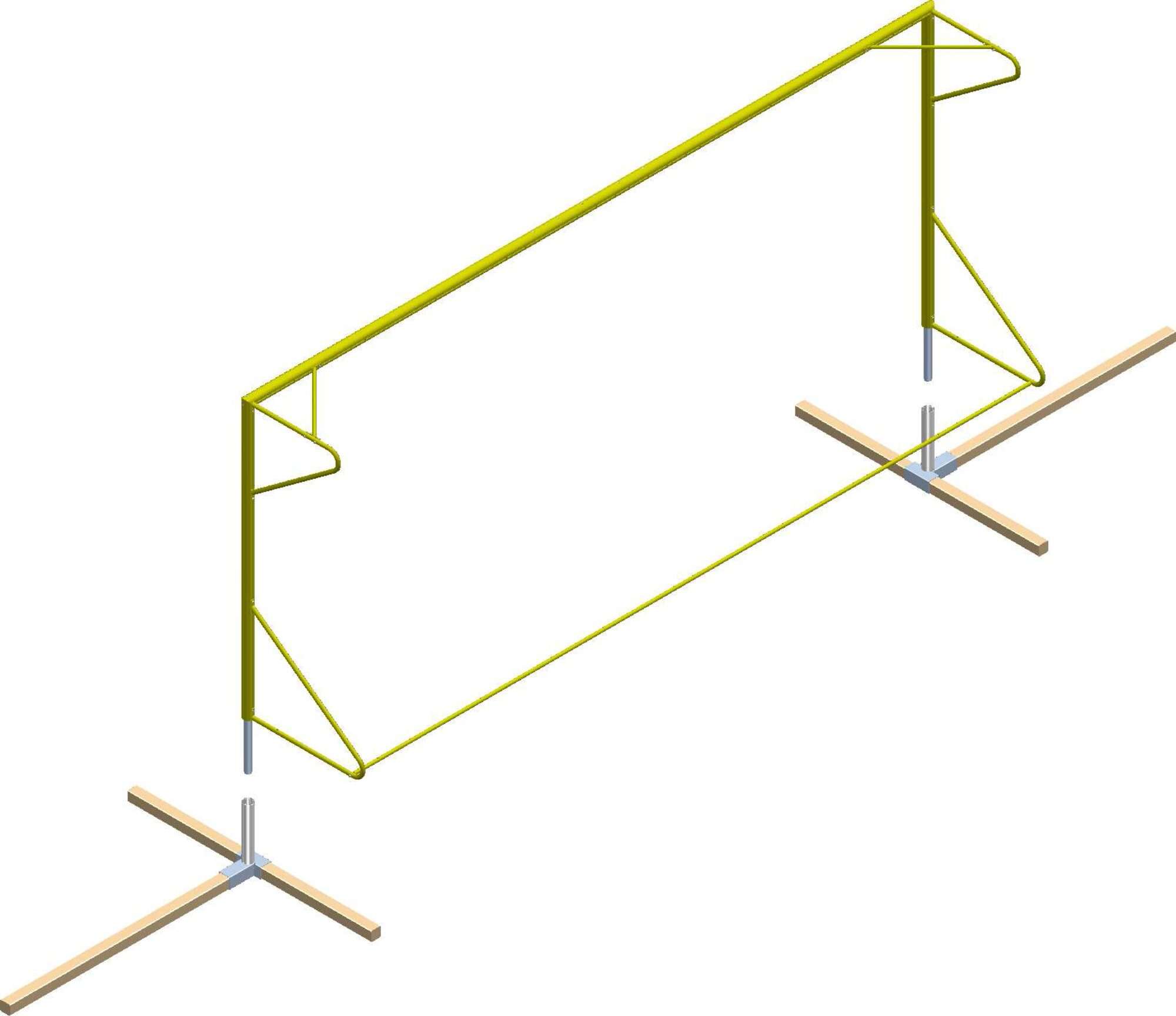 Image du produit : Porta da beach soccer 5.5 X 2.2m - Fissa - ALLUMINIO