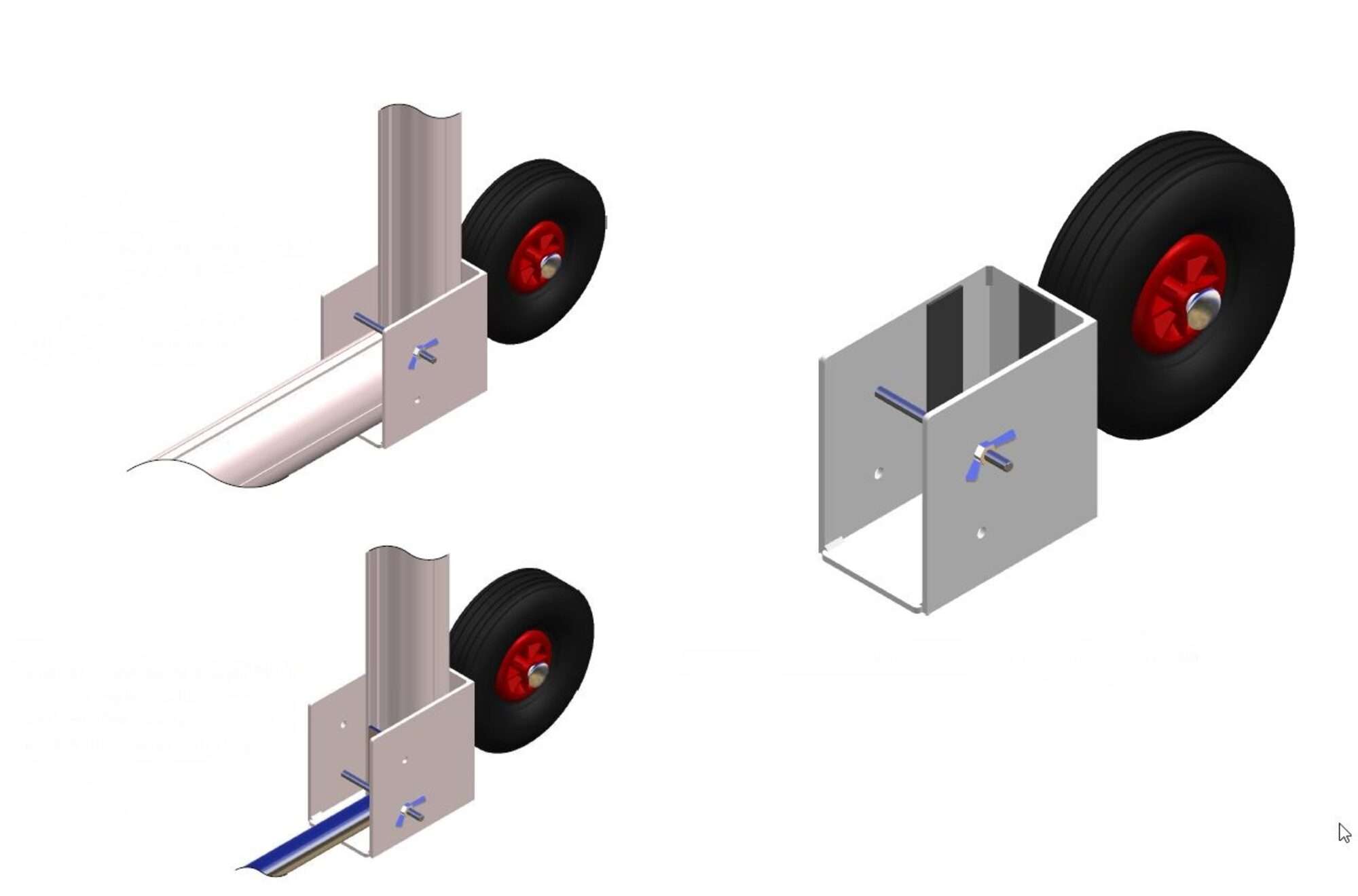 Image du produit : Coppia di Ruote per Porte da Calcio Trasportabili (sez. pali 120 x 100 mm)