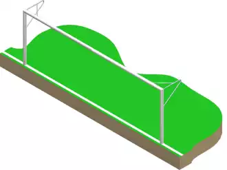 Porta da calcio - Pali rotondi - Alluminio - 6 x 2,1 m