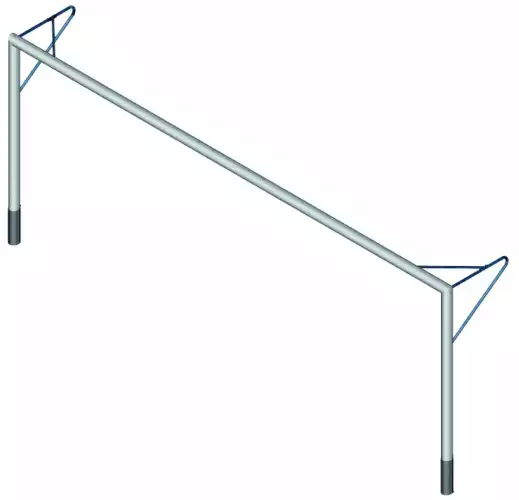 Image du produit : Porta da calcio - Pali rotondi - Alluminio - 6 x 2,1 m