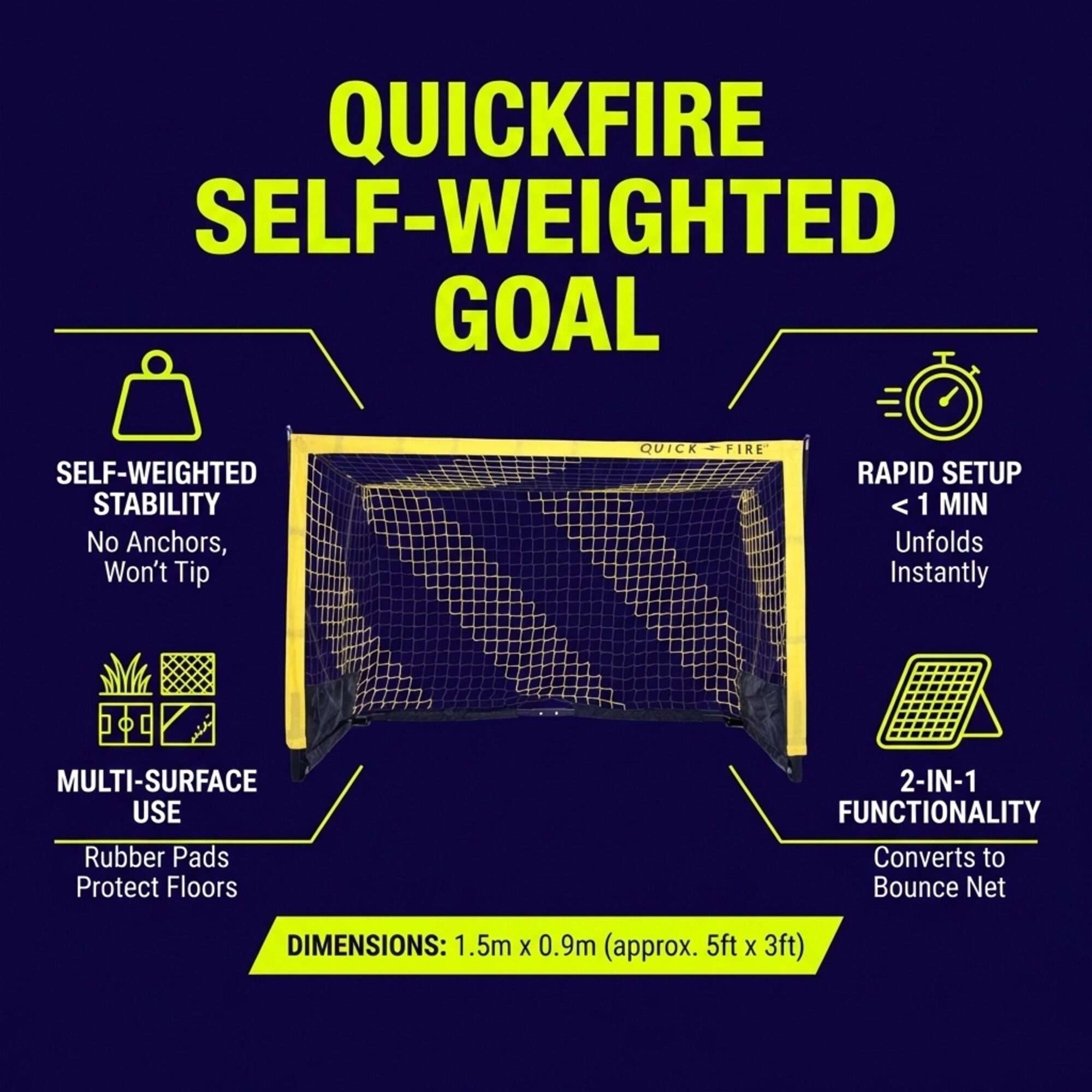 Image du produit : PORTA DA CALCIO QUICKFIRE 1,5 X 1 m