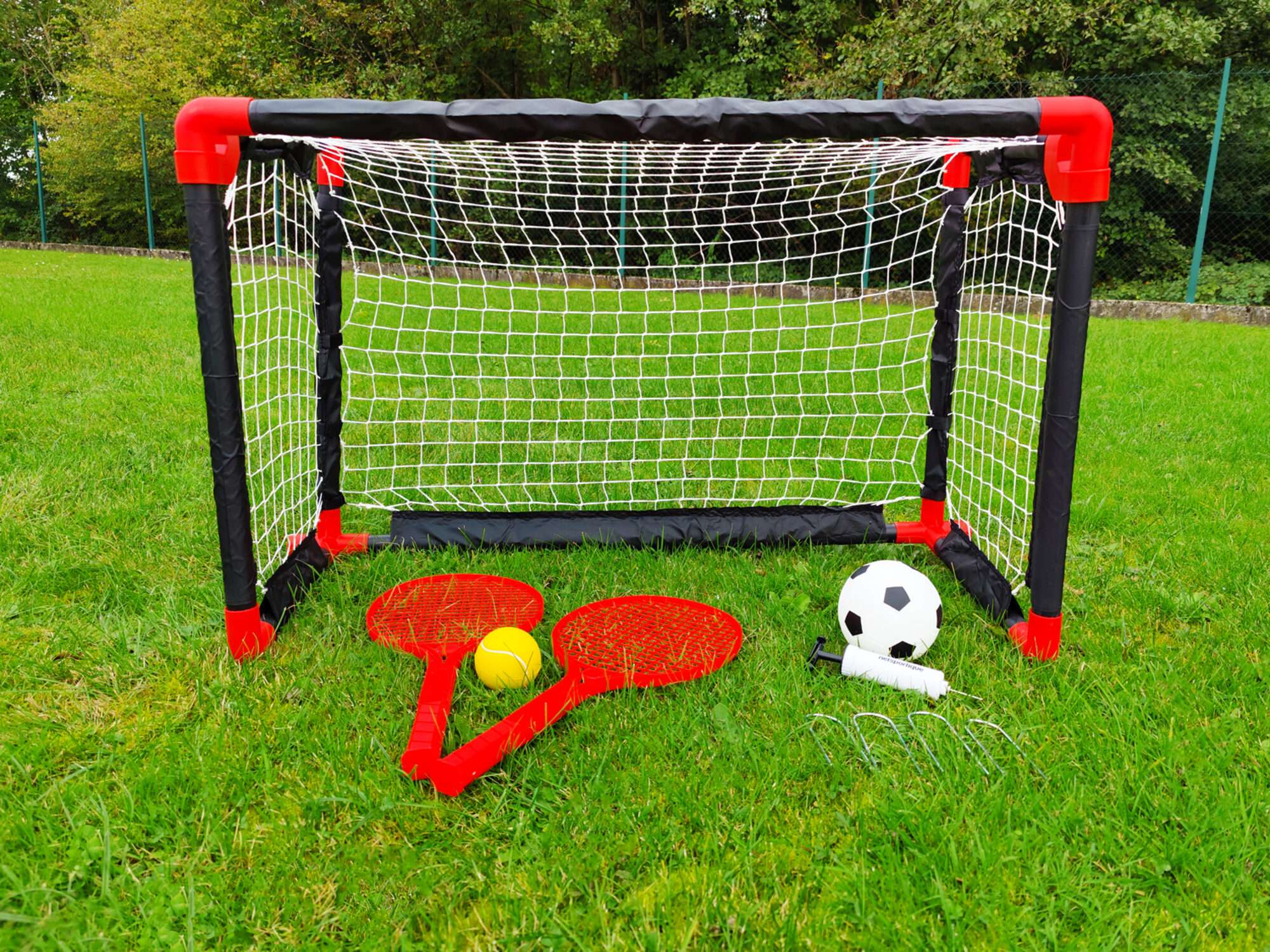 Image du produit : Porta da calcio - Rete da tennis - 2 in 1 - 90 x 60 cm