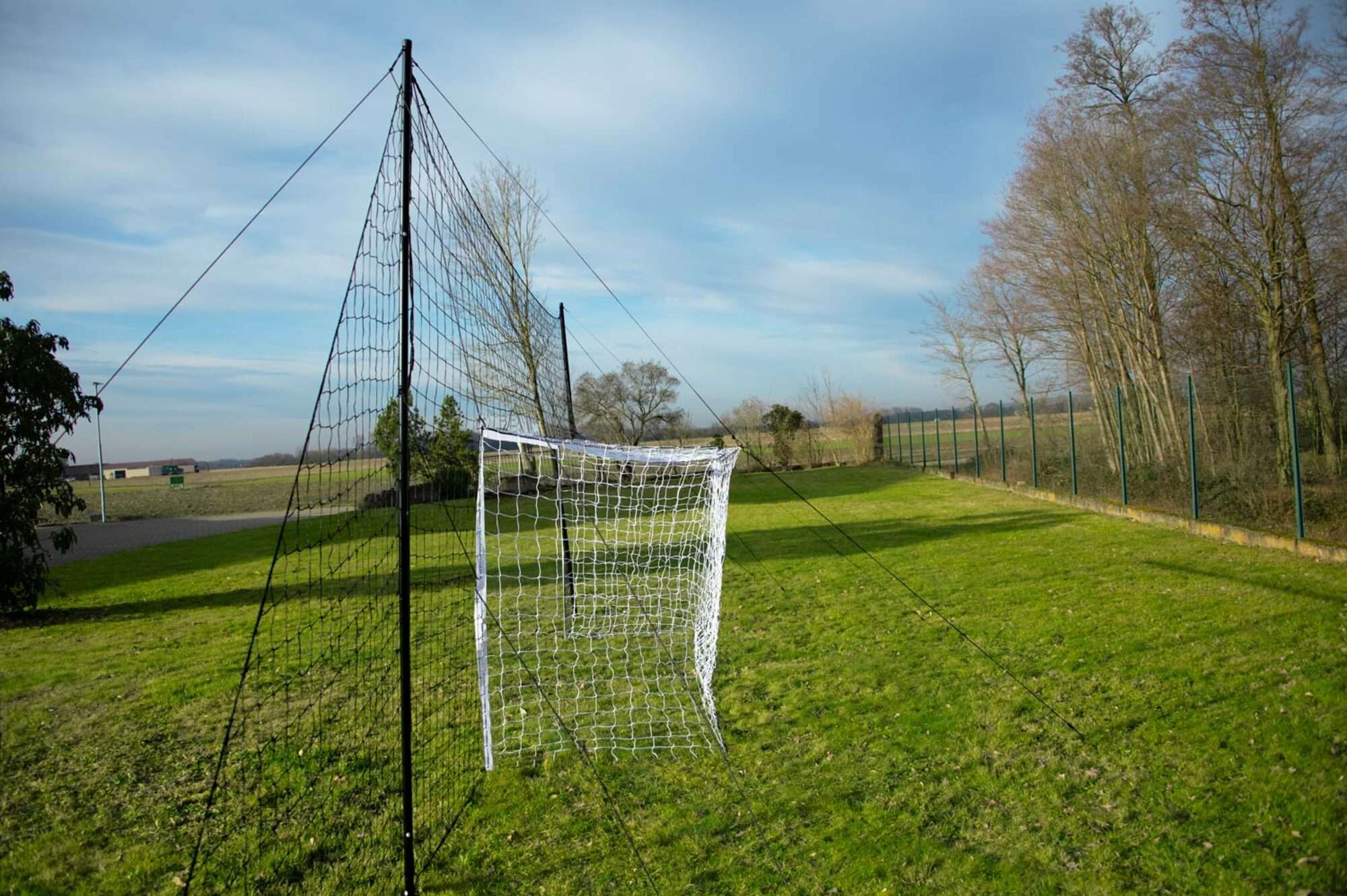 Image du produit : Porta da calcio - 3,70 x 1,80 m - Rete di protezione integrata 6,50 x 3 m