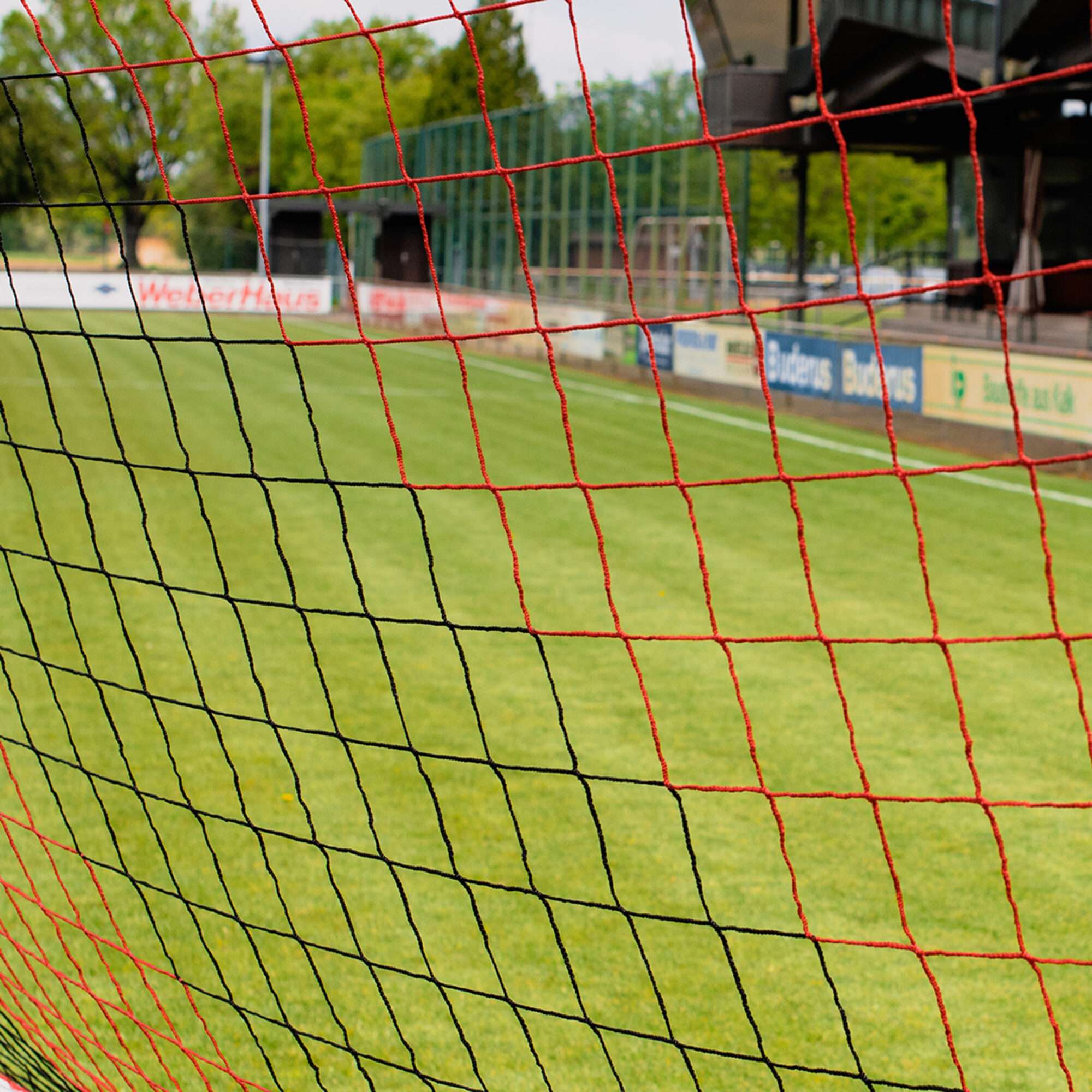 Image du produit : Rete da Calcio bicolore (7,32 x 2,44 x0,90 x2 m) - Rosso/Nero