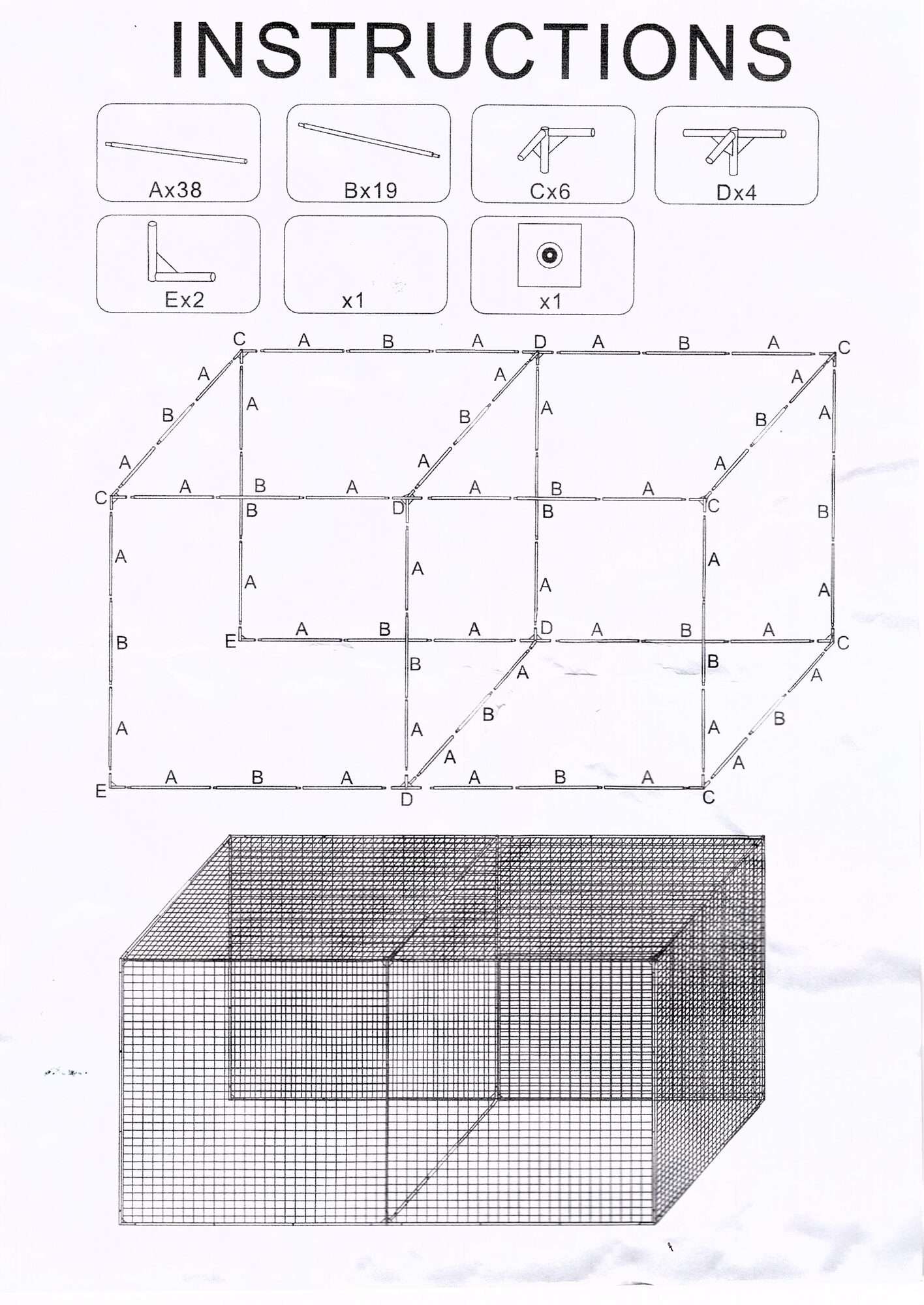 Image du produit : Gabbia da golf: struttura e rete 6 x 3 x 3 m (aperta sul lato di 3 m)