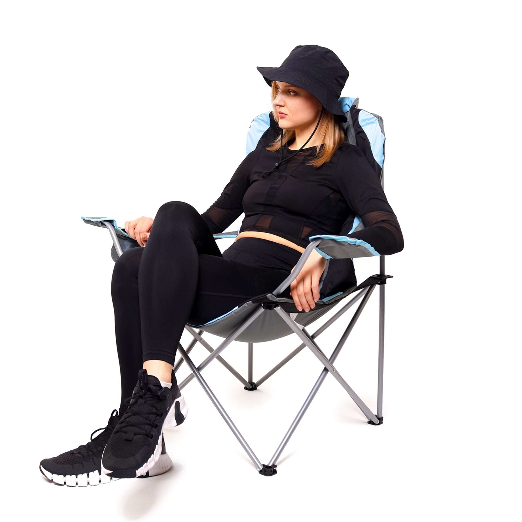 Image du produit : Set di 2 sedie da campeggio con portabottiglie sul bracciolo