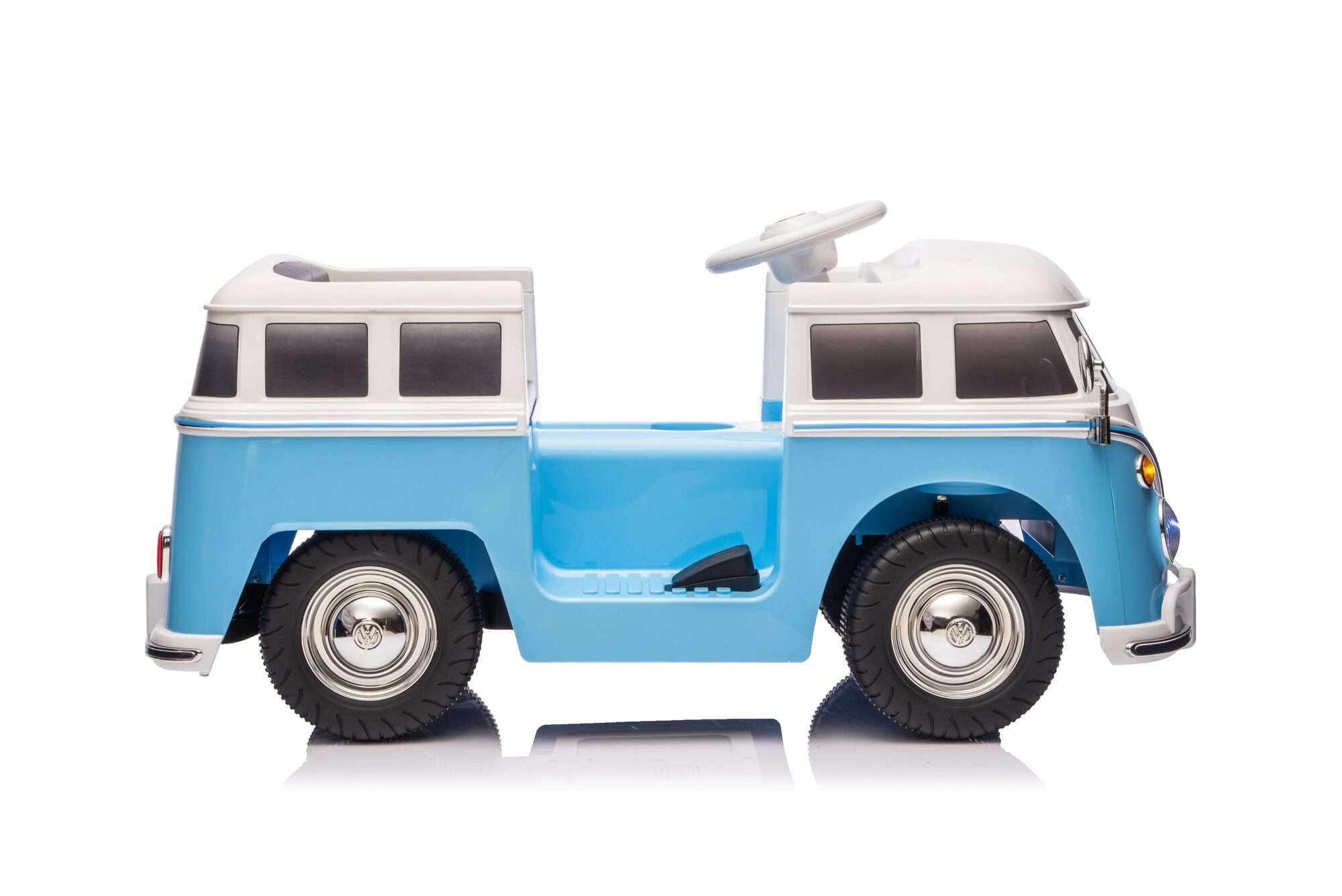 Image du produit : Auto elettrica ufficiale Volkswagen per bambini - Blu e bianca (da 3 a 8 anni)