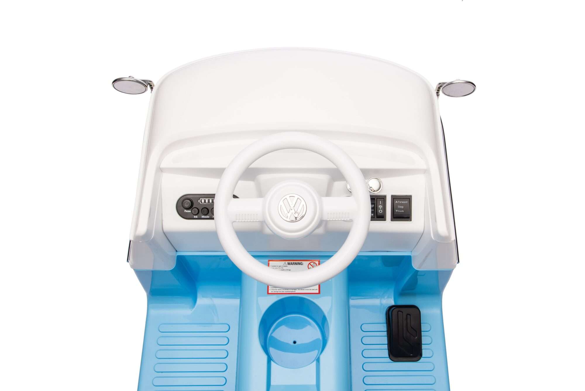 Image du produit : Auto elettrica ufficiale Volkswagen per bambini - Blu e bianca (da 3 a 8 anni)