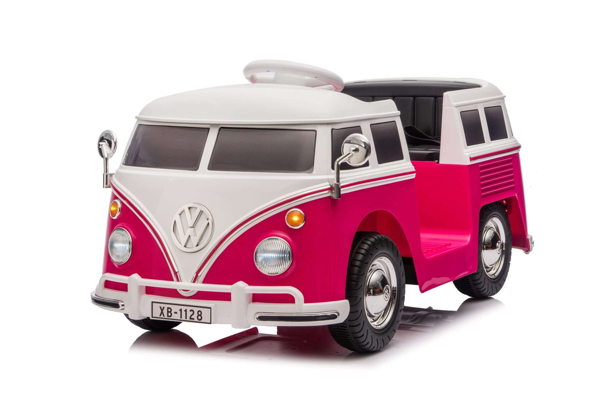 Image du produit : Auto elettrica ufficiale Volkswagen per bambini - Rosa e bianca (da 3 a 8 anni)
