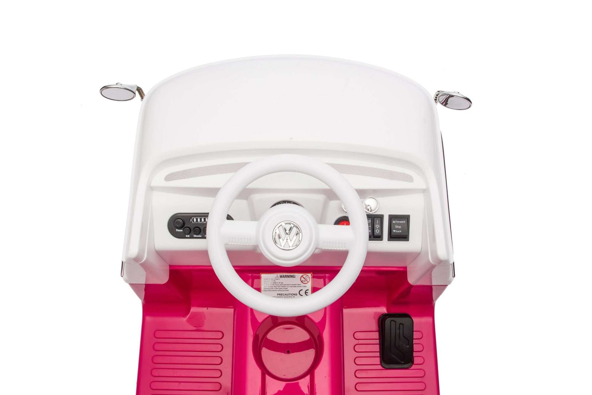 Image du produit : Auto elettrica ufficiale Volkswagen per bambini - Rosa e bianca (da 3 a 8 anni)