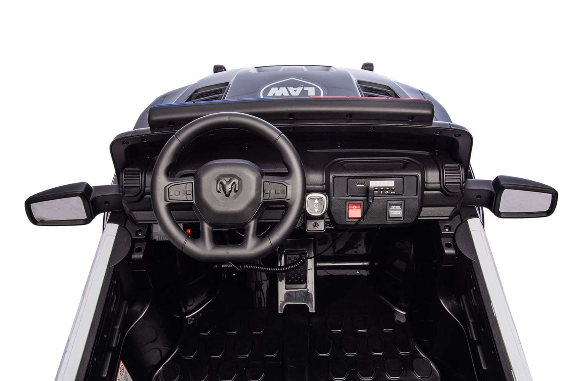 Image du produit : Supercarro della polizia con licenza RAM 1500 RHO di colore nero (3-8 anni)