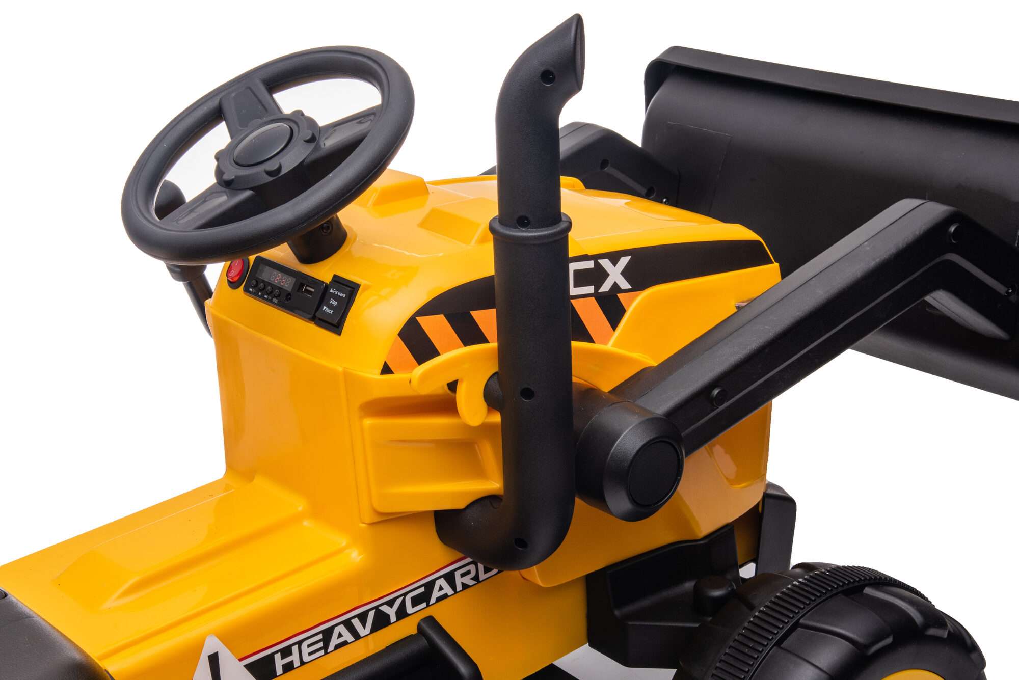 Image du produit : Camion da cantiere con benna trascinatrice anteriore e posteriore di colore giallo (3-8 anni)