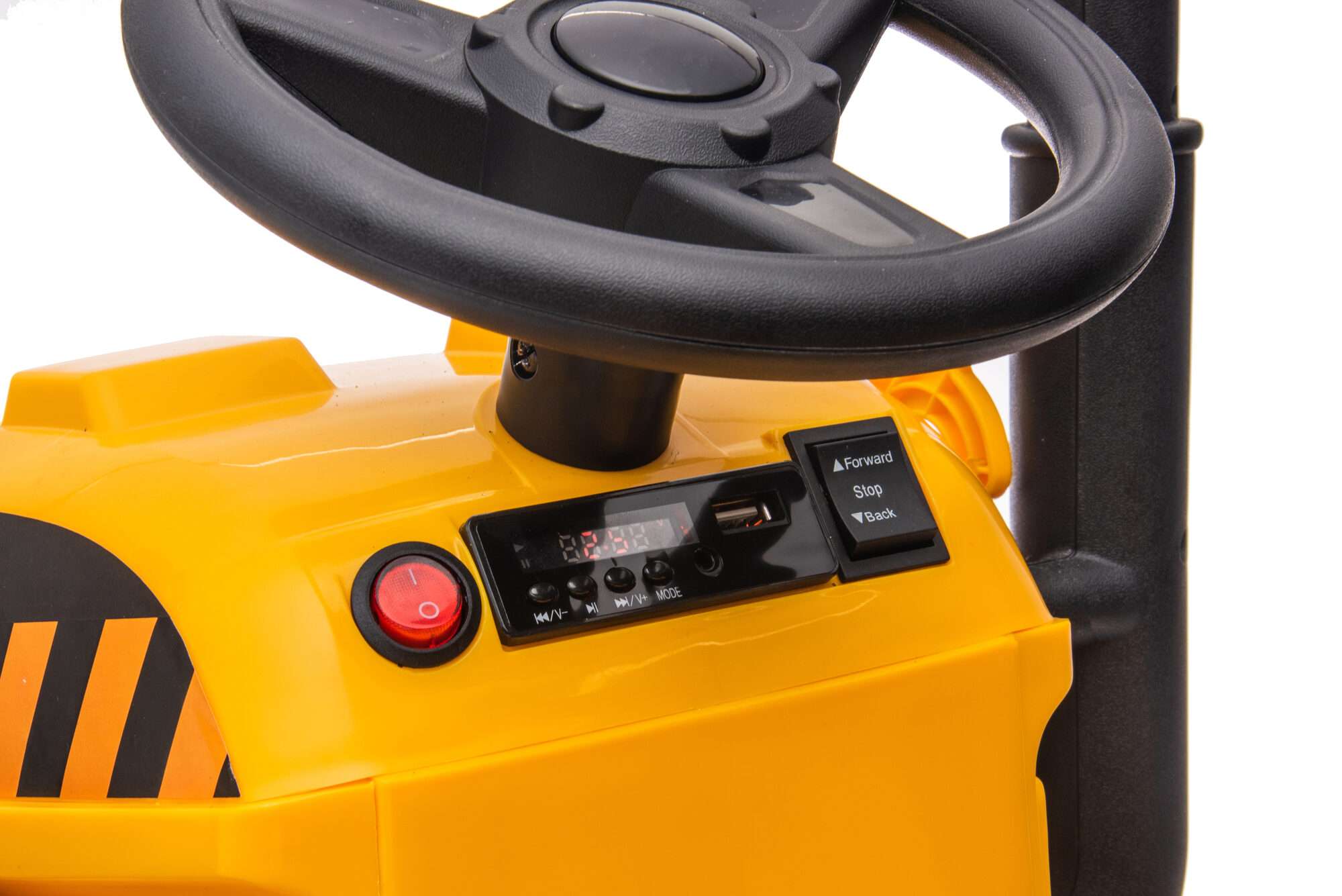 Image du produit : Camion da cantiere con benna trascinatrice anteriore e posteriore di colore giallo (3-8 anni)