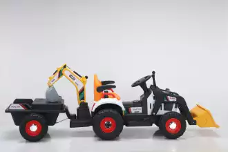   Camioncino da cantiere con spintore manuale e backhow di colore giallo (3-8 anni)
