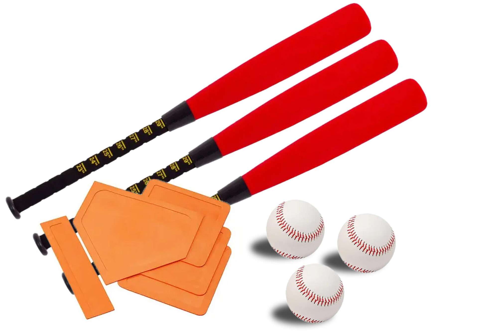 Image du produit : Kit di 3 mazze, 3 palle e basi da baseball 