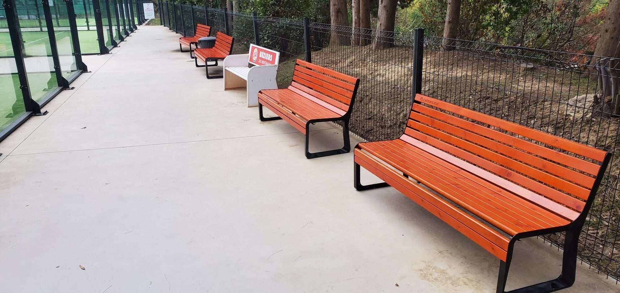 Image du produit : Panca da tennis in legno Premium con schienale - 180 cm