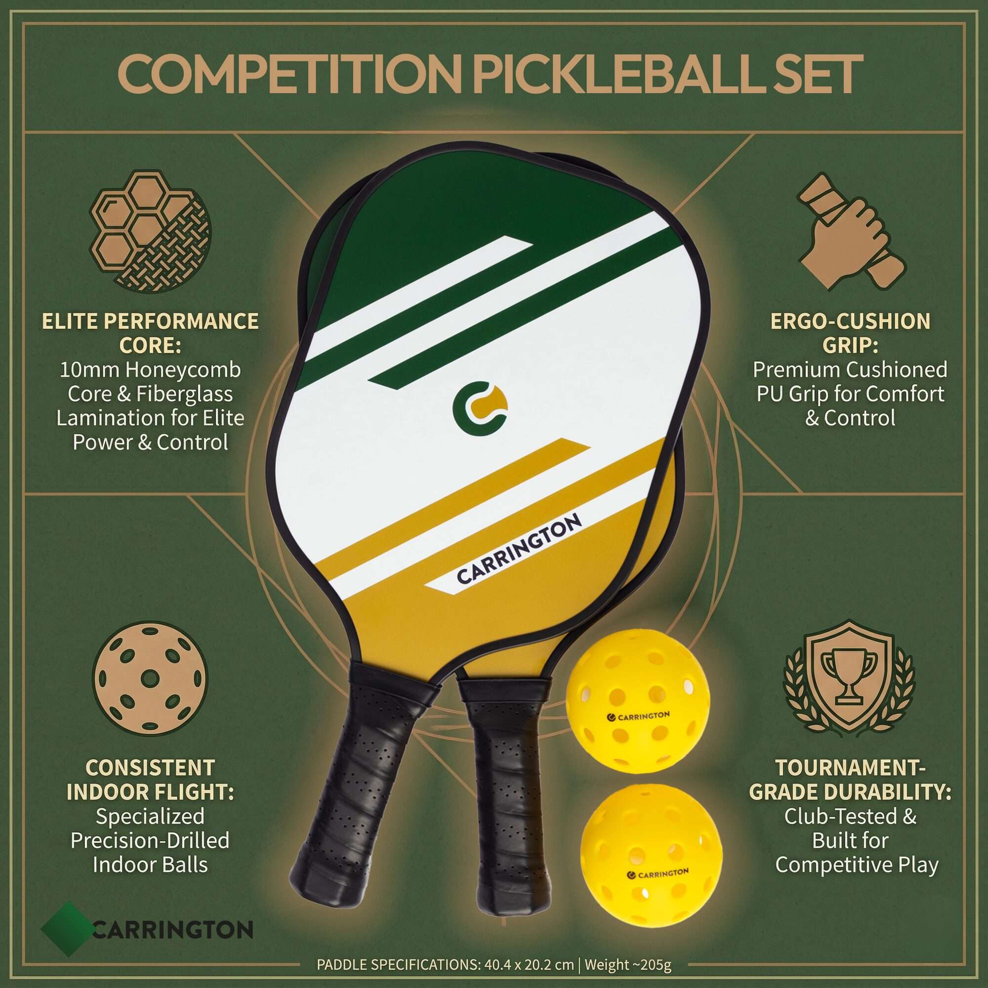Image du produit : Pickleball - Racchetta da competizione - Racchetta e palla (set di 2)