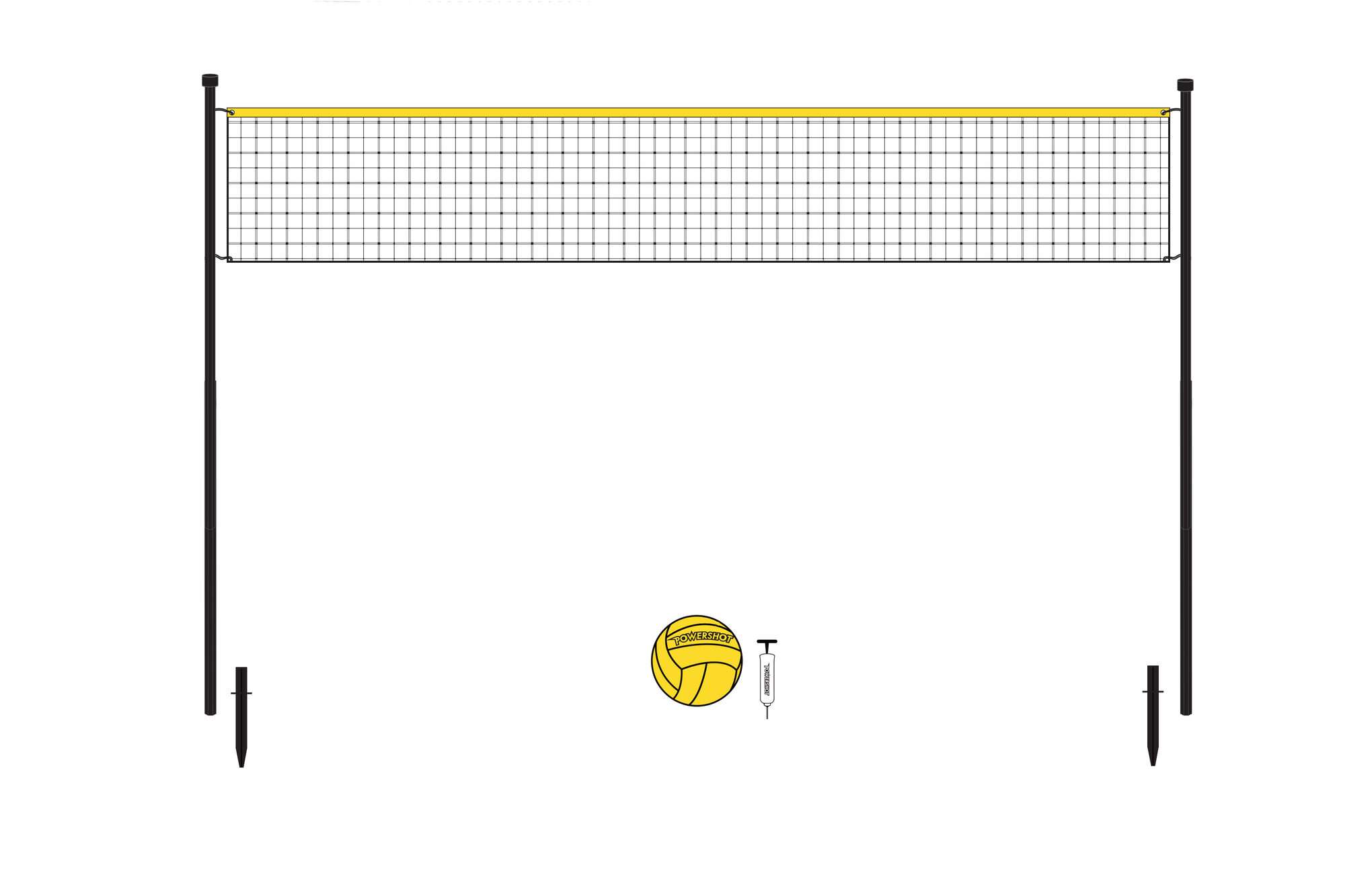 Image du produit : Set da pallavolo 6 m - Con pali, rete, palla e pompa